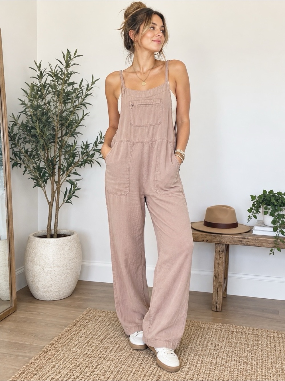 Roark Daytrip Overall Jumpsuit Wide Leg Sleeveless
